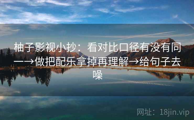 柚子影视小抄:看对比口径有没有同一→做把配乐拿掉再理解→给句子去噪
